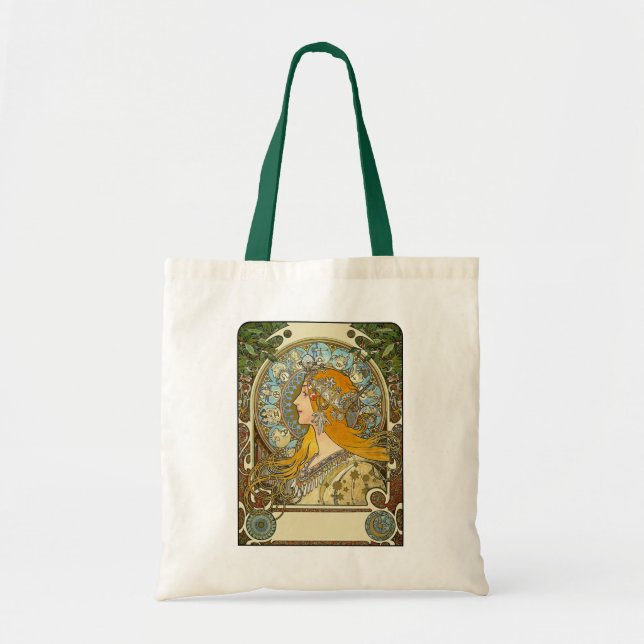 Tote: Mucha Art Nouveau -  Zodiac  - La Plume Tote Bag (Front)