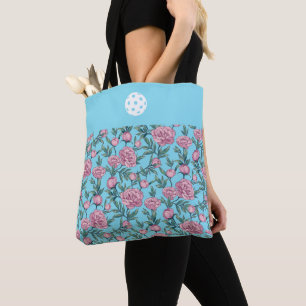 Tote peony flowers bag