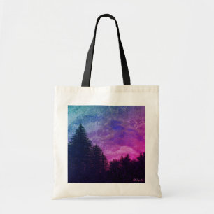Tote - Pink "Golden Sunset Pines"  by All Joy Art Bag