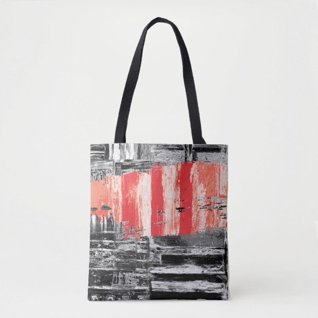 Tote – Red Pulse Abstract Design Bag (Front)