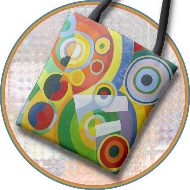 TOTE - "Rythme" - Abstract Art Image Bag (An abstract art image adorns this colorful Tote Bag on both sides. Available in three sizes.)