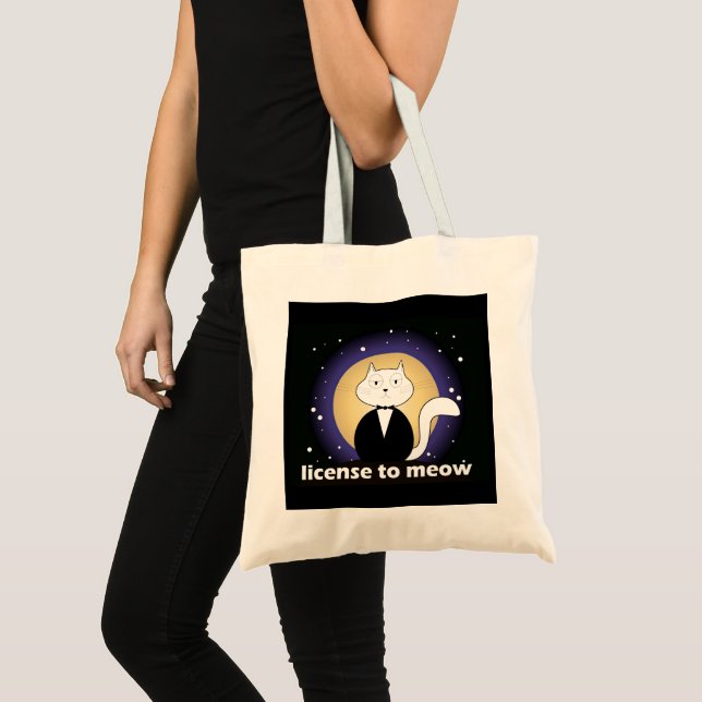 Tote/Shoulder bag - Cat, License to Meow (Front (Product))