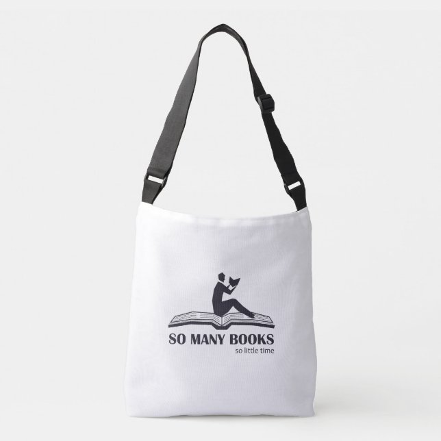 Tote - So many books so little time - male reading (Front)
