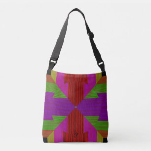 Tote: Stylish With Bold Colorful Geometric Design Crossbody Bag