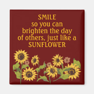 Tote - Sunflowers Smile Quote w/ editable text Magnet
