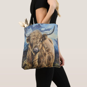 Tote with a brave highlander cow bag