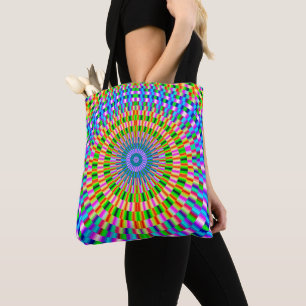 Tote With Circular Mosiac Multicolor Design Bag