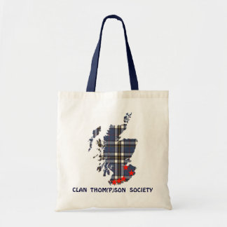 Tote with Clan Thom(P)son Society and tartan map