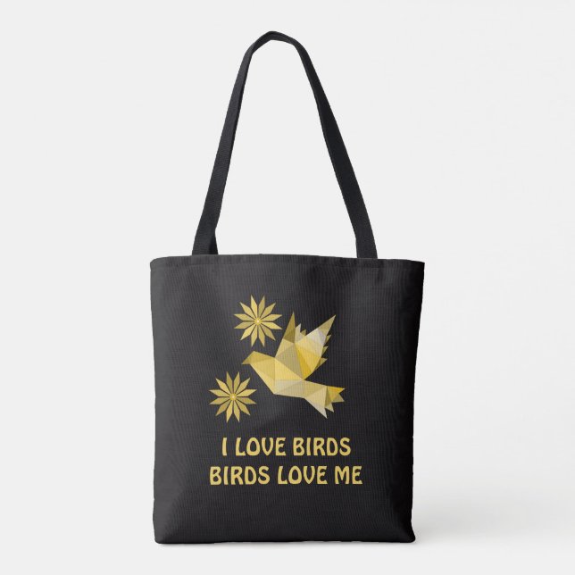 Tote with creative bird with flower bag (Back)