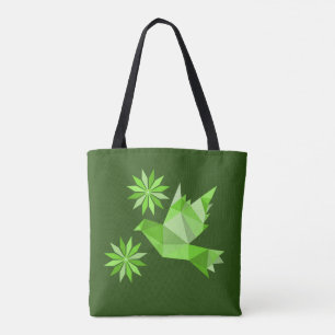 Tote with creative bird with flower bag