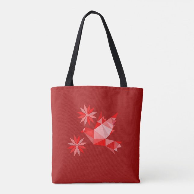 Tote with creative bird with flower bag (Back)