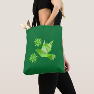 Tote with creative bird with flower bag