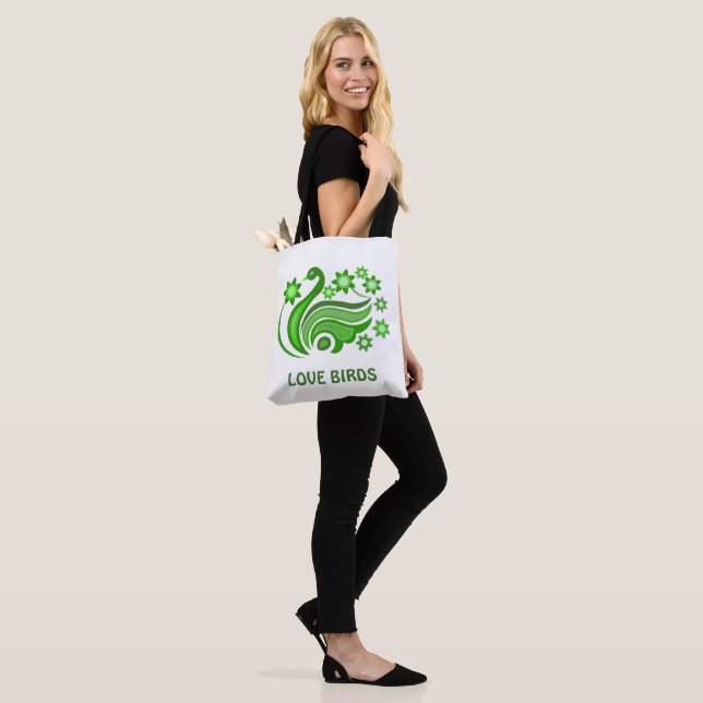 Tote with creative bird with flower bag (On Model)