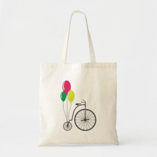 tote with  retro bicycle with balloons bag