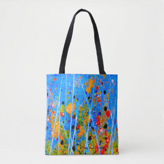 Tote with splashed-colours