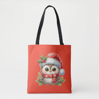 Totebag Christmas Owl  - All over print totebag Tote Bag