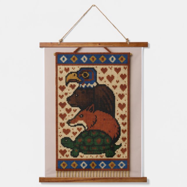 Totem Animal Beads Hanging Tapestry (Front)