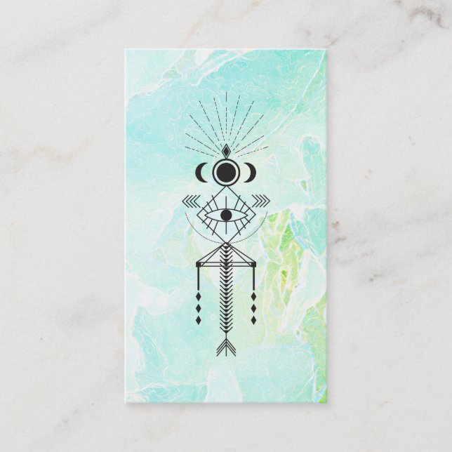 *~* Totem Eye Moon Floral Astrology Yoga Reiki Business Card (Front)