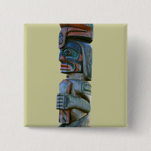 Totem Pole 15 Cm Square Badge