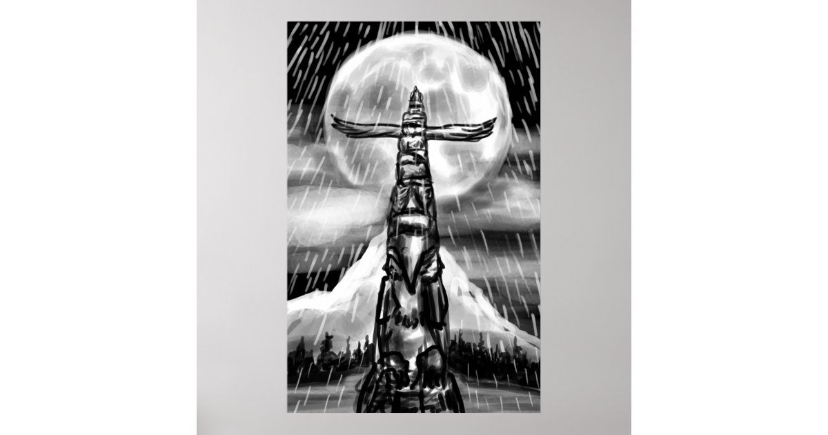 Totem Pole Art Poster | Zazzle