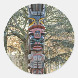 Totem Pole Classic Round Sticker