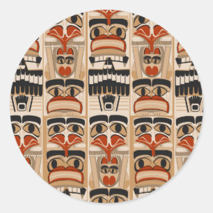 Totem Pole Classic Round Sticker