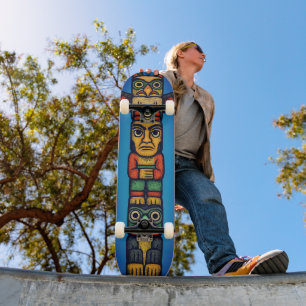 Totem Pole Colorful Unisex Skateboard