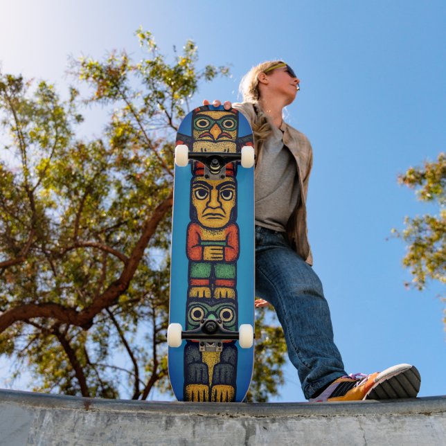 Totem Pole Colorful Unisex Skateboard (Outdoor 1)