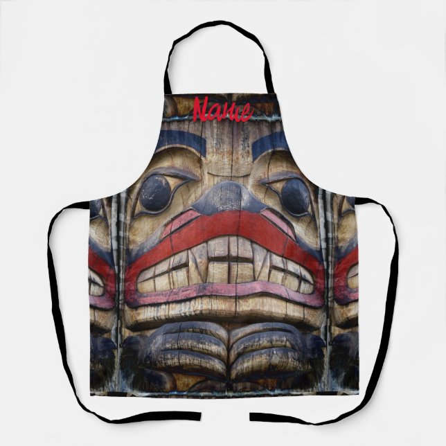 Totem Pole Face Thunder_Cove Apron (Front)