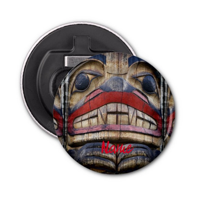 Totem Pole Face Thunder_Cove Bottle Opener (Front)