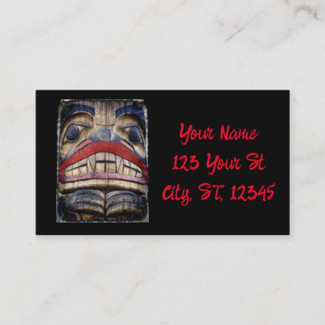 Totem Pole Face Thunder_Cove Business Card (Front)