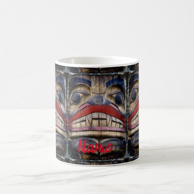 Totem Pole Face Thunder_Cove  Coffee Mug (Center)