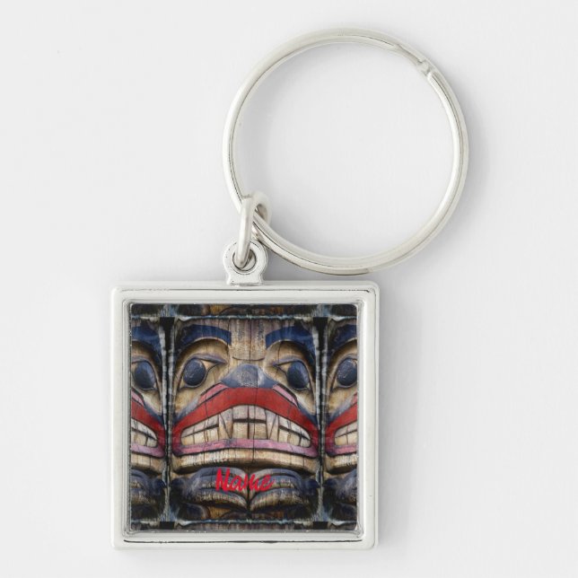 Totem Pole Face Thunder_Cove  Key Ring (Front)