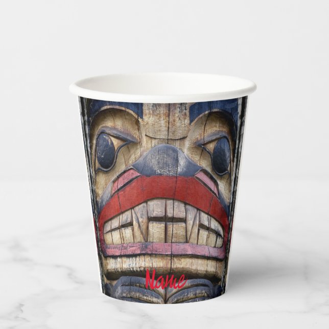 Totem Pole Face Thunder_Cove Paper Cups (Front)