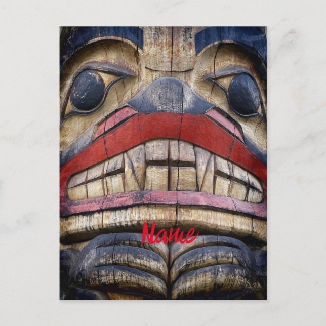 Totem Pole Face Thunder_Cove Postcard (Front)