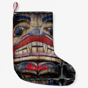Totem Pole Face Thunder_Cove Small Christmas Stocking
