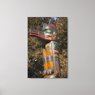 Totem pole in park in Ottawa, Ontario, Canada Canvas Print