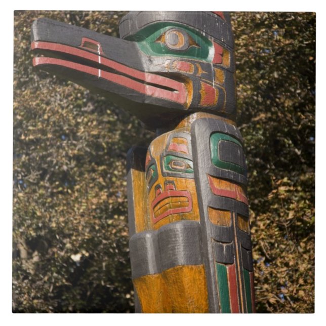 Totem pole in park in Ottawa, Ontario, Canada Tile (Front)