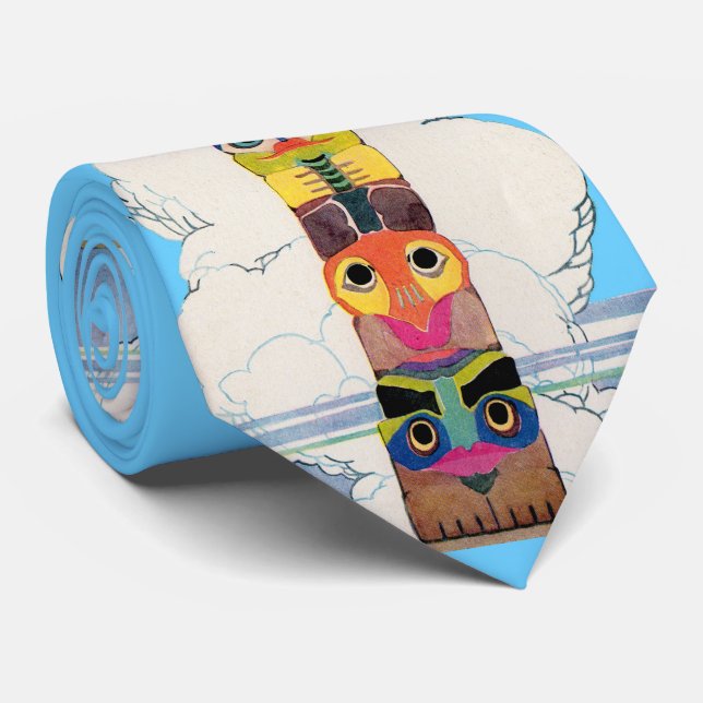 totem pole print  tie (Rolled)