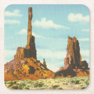 Totem Pole Square Paper Coaster