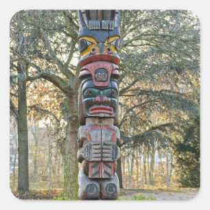 Totem Pole Square Sticker