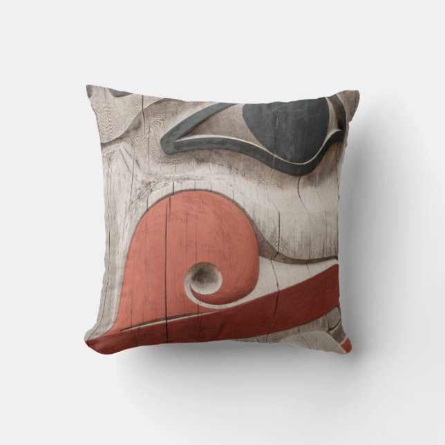 Totem poles at Haida Heritage Centre Museum Cushion (Front)