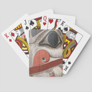 Totem poles at Haida Heritage Centre Museum Playing Cards