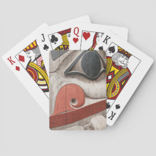 Totem poles at Haida Heritage Centre Museum Playing Cards
