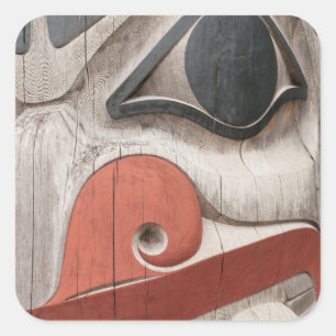 Totem poles at Haida Heritage Centre Museum Square Sticker