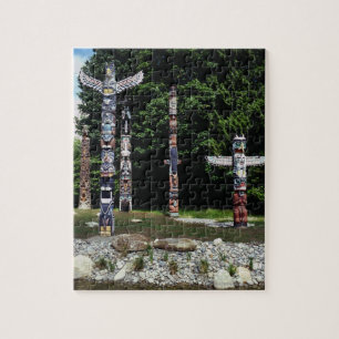 Totem poles, Vancouver, British Colombia Jigsaw Puzzle