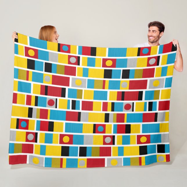 Totem Stripes Fleece Blanket (In Situ)