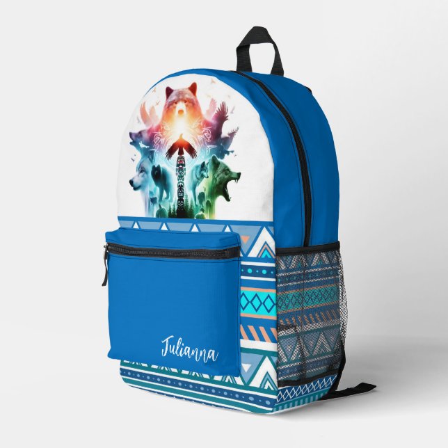 Totem Wildlife Tribal Backpack  (Back Corner Right)