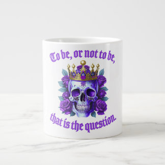 Totenkopf Gift Krone Rosen Sword King Lila Large Coffee Mug