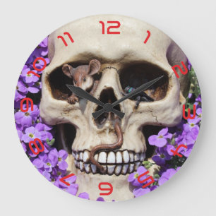 Totenkopf - Gothic / Wanduhr Large Clock